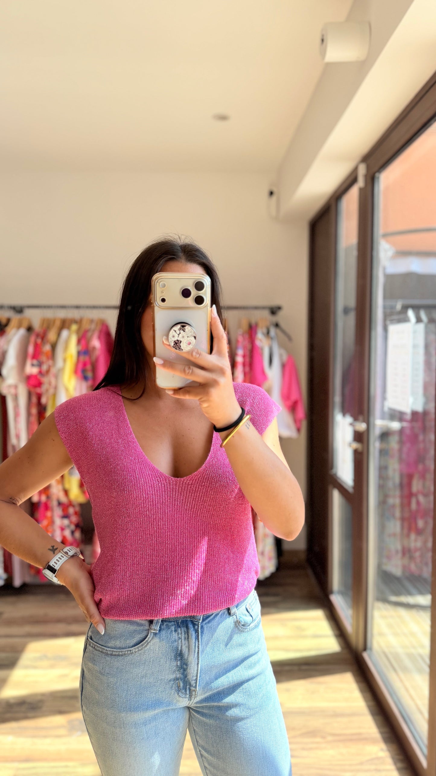 Top Milane fucsia CURVY