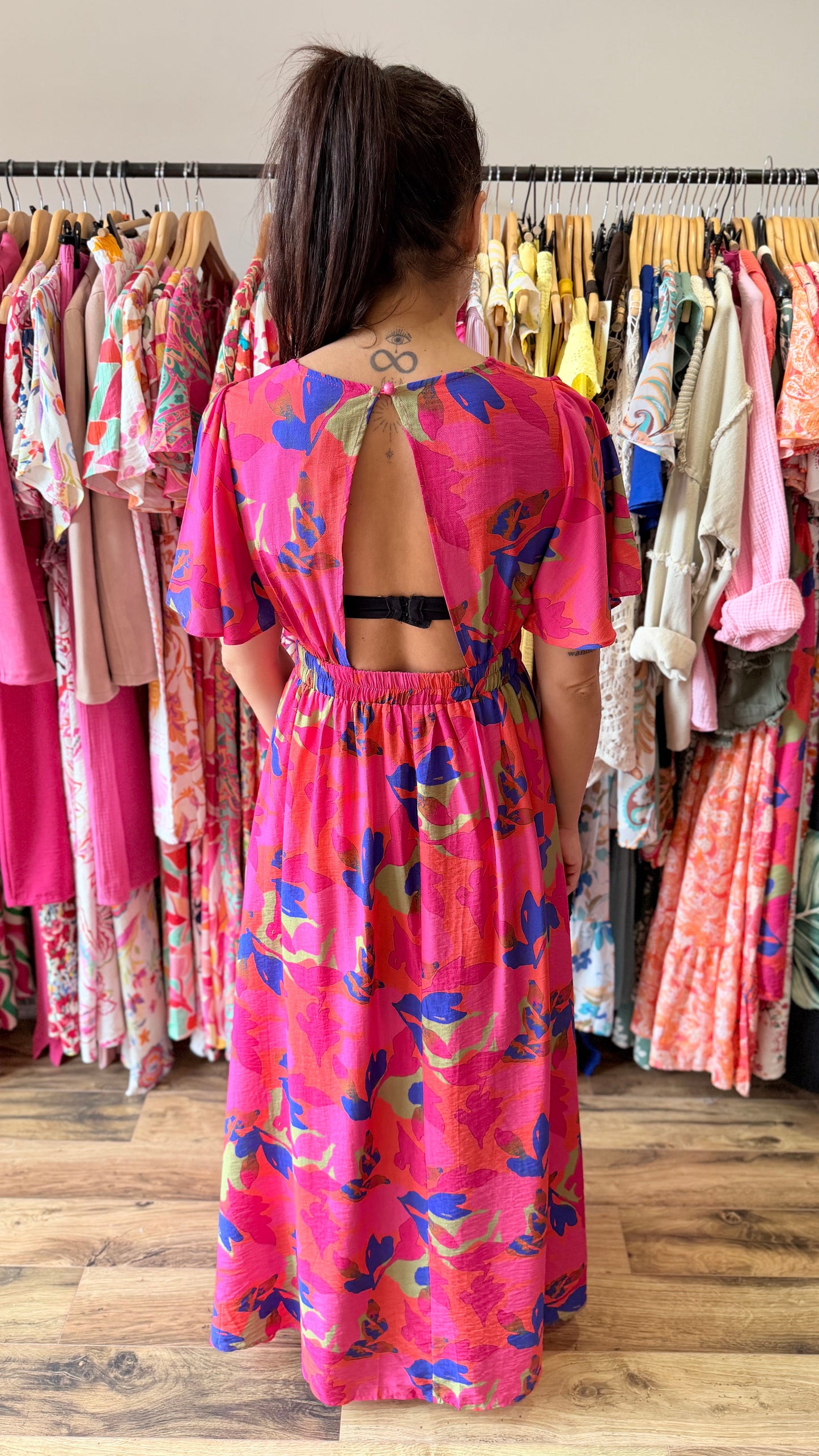 Robe longue Judith CURVY (dos ouvert) (PRÉCOMMANDE EXPÉDITION 16/06)