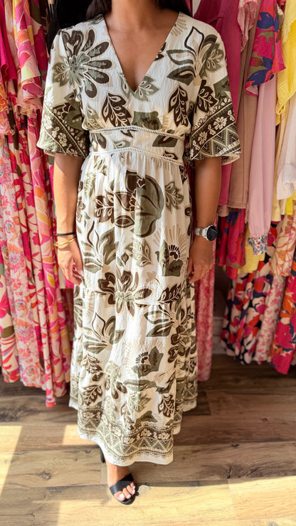 Helena – Vestido largo kaki