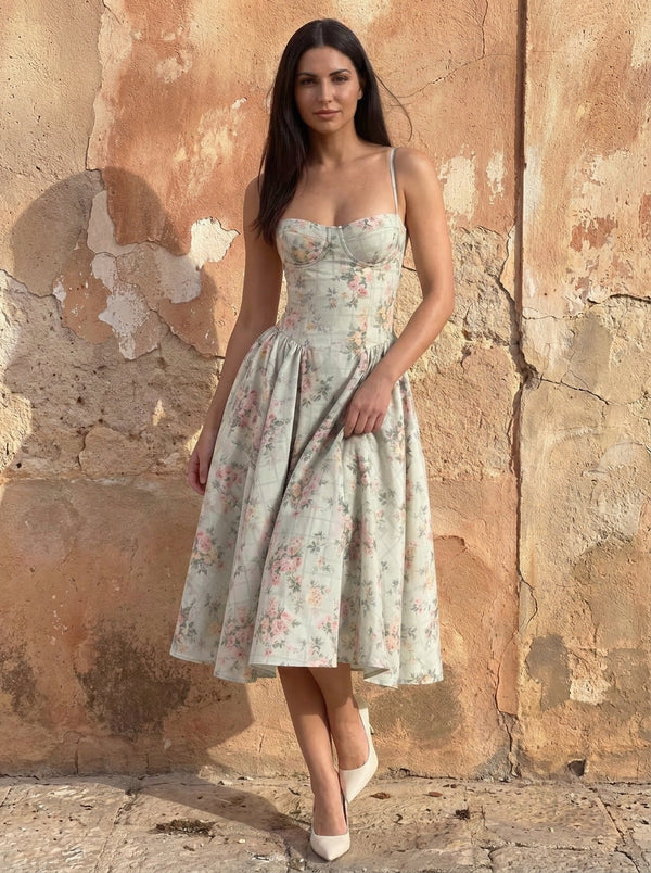 Vestido midi con corsé Odette