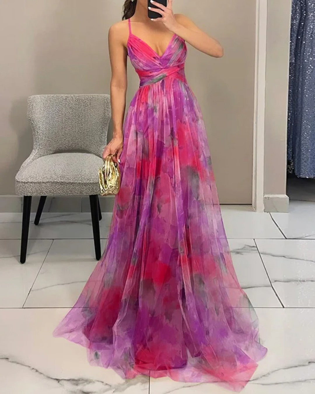 Giselle | Maxi-Vestido Encantador con Estampado Floral
