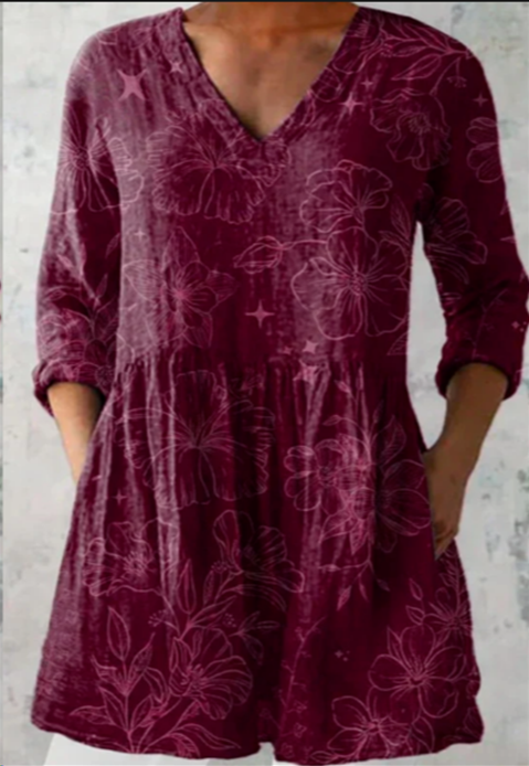 Florencia | Blusa Larga con Escote en V