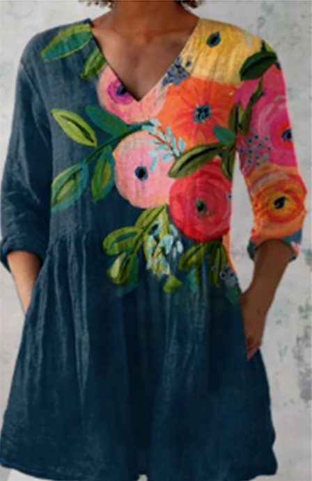 Genevieve | Blusa Larga con Escote en V