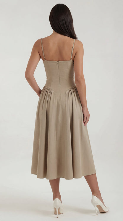 Vestido midi con corsé Odette