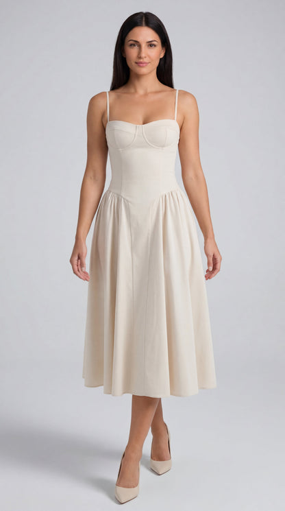 Vestido midi con corsé Odette