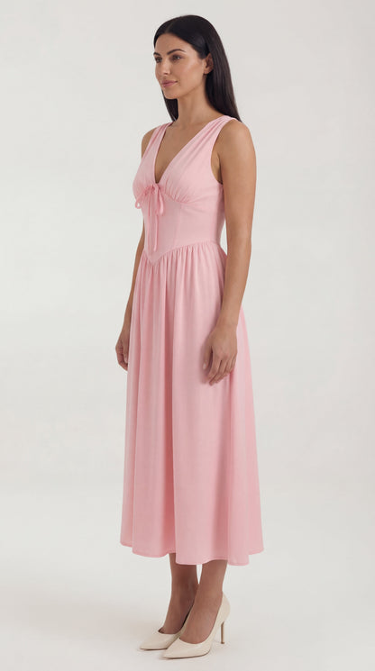 Vestido midi con escote en V Cassiopeia