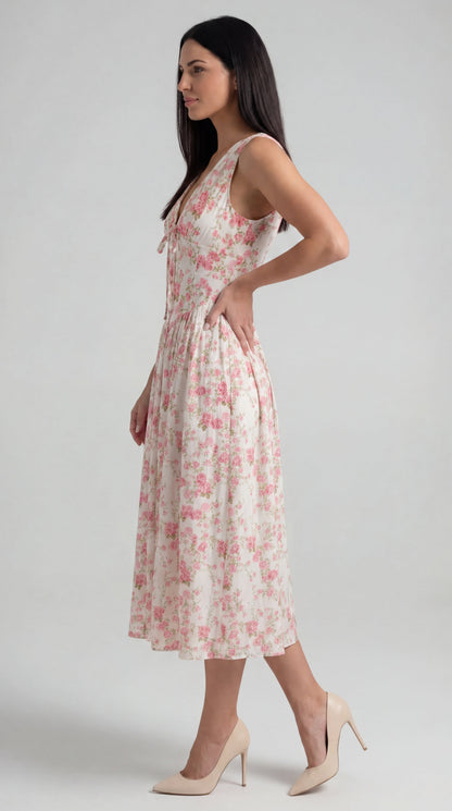 Vestido midi con escote en V Cassiopeia