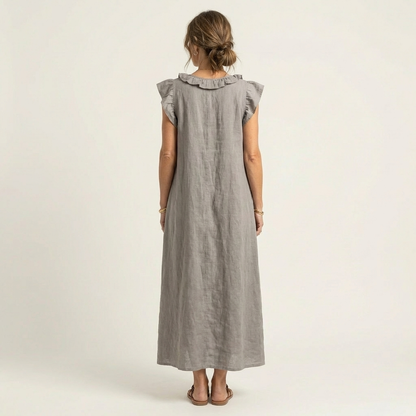 Josette | Vestido elegante con volantes y escote en V