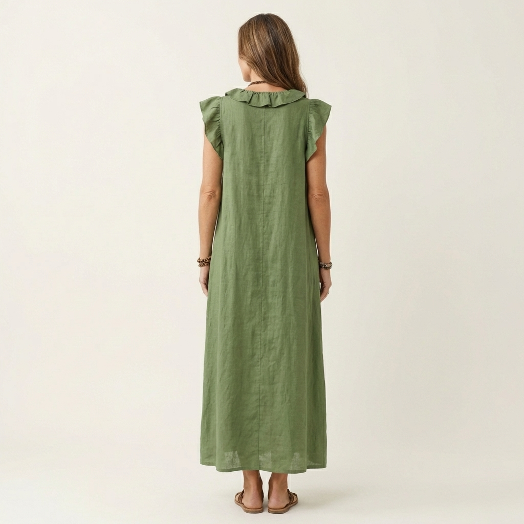 Josette | Vestido elegante con volantes y escote en V