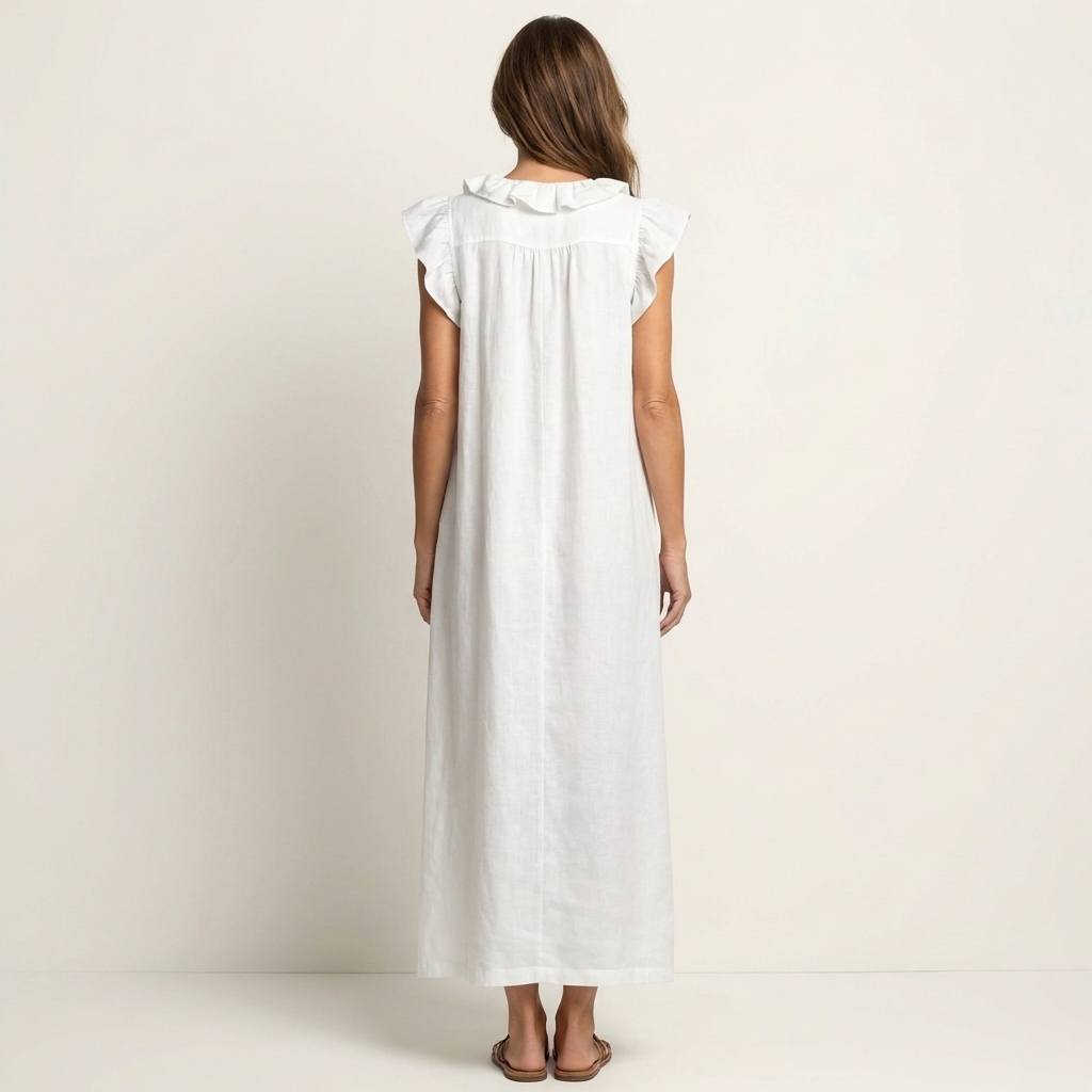 Josette | Vestido elegante con volantes y escote en V