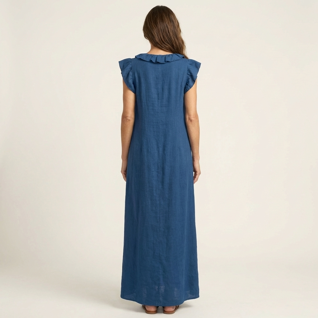 Josette | Vestido elegante con volantes y escote en V