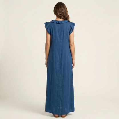 Josette | Vestido elegante con volantes y escote en V