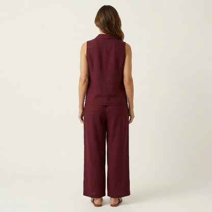 Wren | Conjunto de top cruzado y pantalones anchos