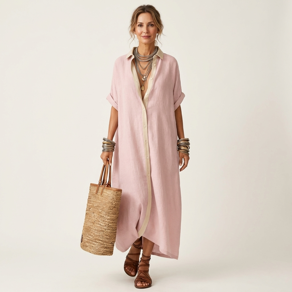 Isolde | Vestido de manga corta con botones