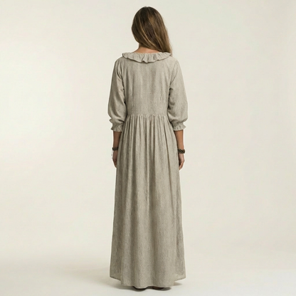 Paloma | Vestido de manga farol y escote en V con volantes