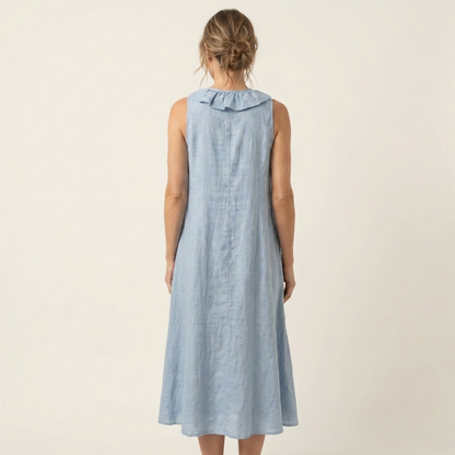 Violette | Vestido de lino sin mangas con volantes