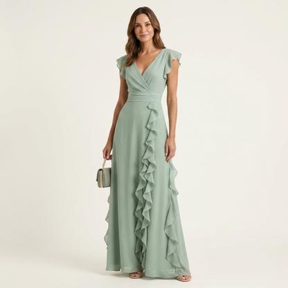 Celeste | Vestido con escote en V y mangas fluidas