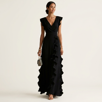 Celeste | Vestido con escote en V y mangas fluidas