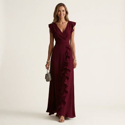 Celeste | Vestido con escote en V y mangas fluidas