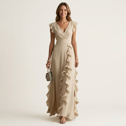 Celeste | Vestido con escote en V y mangas fluidas