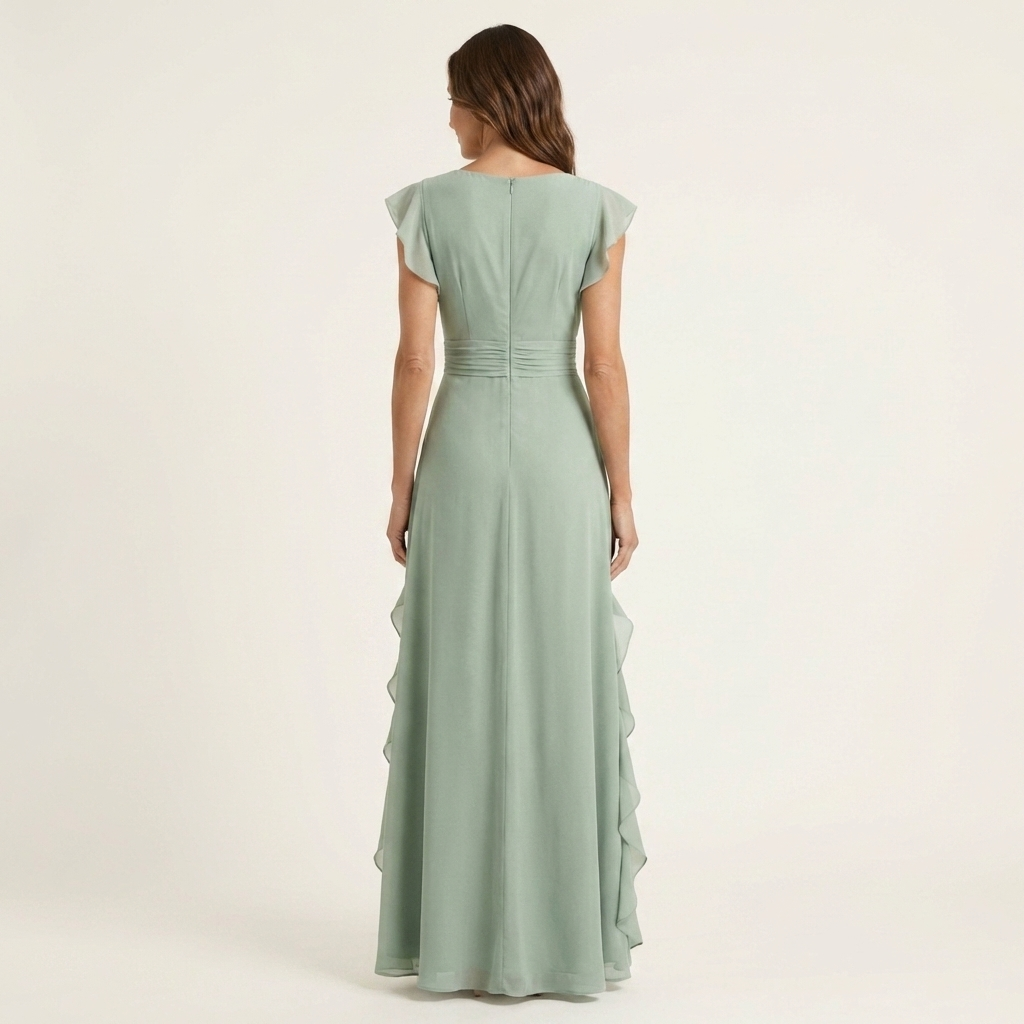 Celeste | Vestido con escote en V y mangas fluidas