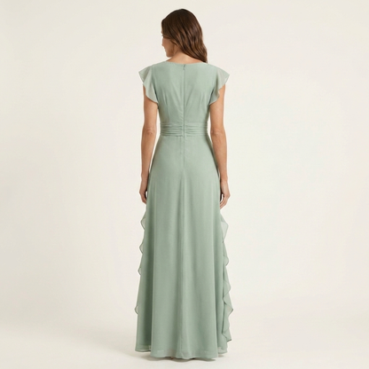 Celeste | Vestido con escote en V y mangas fluidas