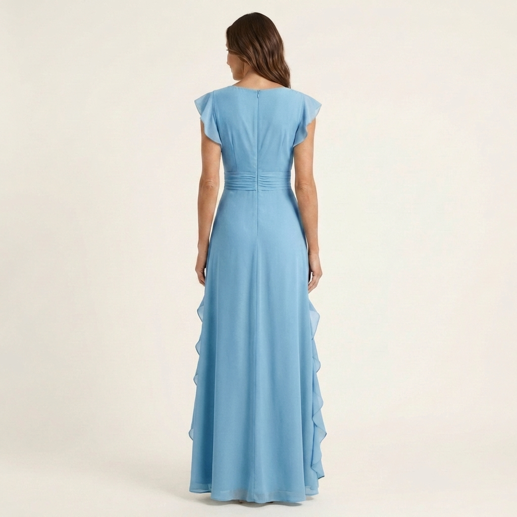 Celeste | Vestido con escote en V y mangas fluidas