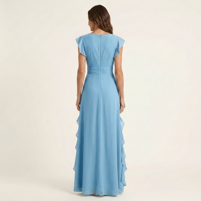 Celeste | Vestido con escote en V y mangas fluidas