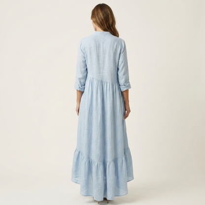 Adrianna | Vestido con cuello alto y volantes