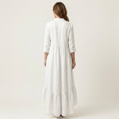 Adrianna | Vestido con cuello alto y volantes