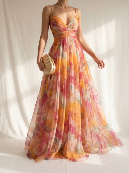 Giselle | Maxi-Vestido Encantador con Estampado Floral