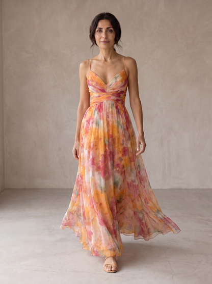Giselle | Maxi-Vestido Encantador con Estampado Floral