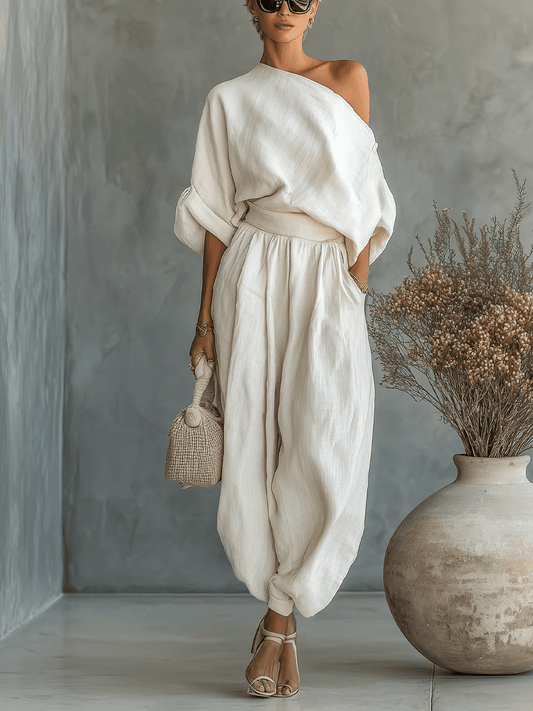 Mila | Conjunto de 2 piezas con escote bardot